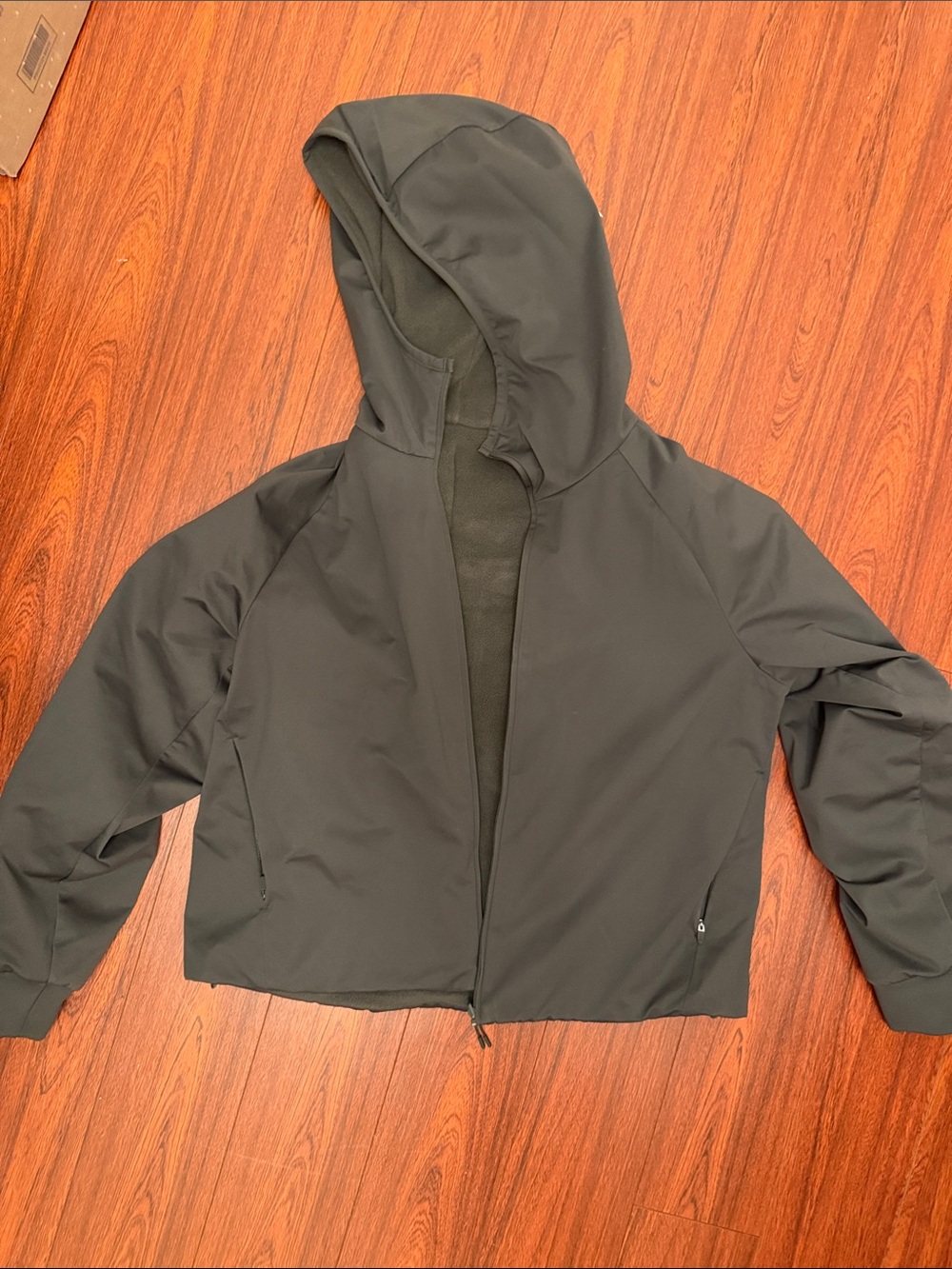 Uniqlo Reversible fleece Dark green Hooded Zip Jacket